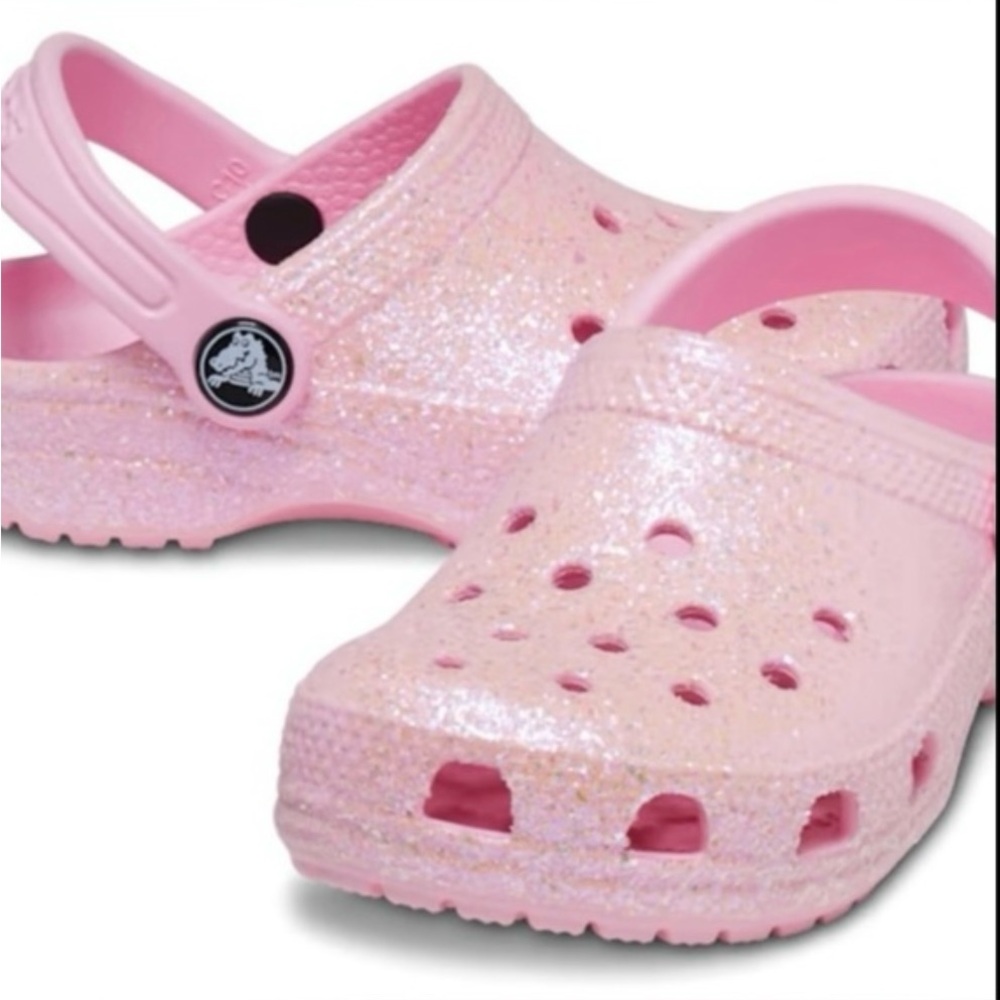 CROCS Kids Shoes in Glittery Pink
